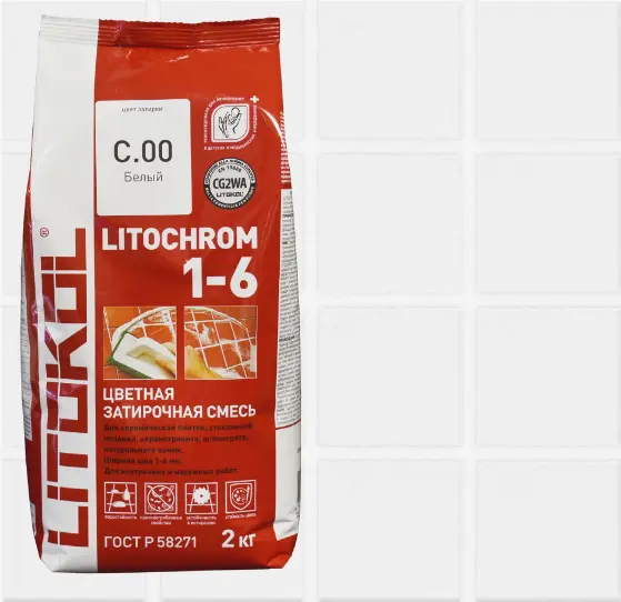 Затирочные смеси Litokol Litohrom 1-6 C.00 белая 2 кг